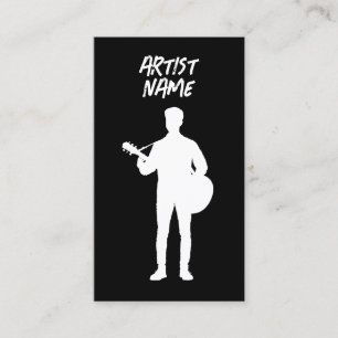 Tarjeta De Visita Músico guitarista acústico cantante masculino