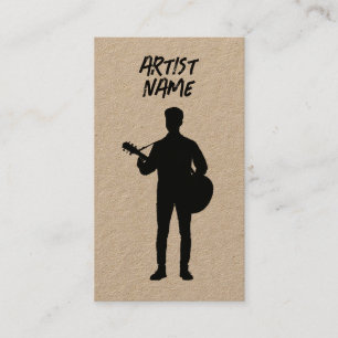 Tarjeta De Visita Músico guitarista acústico cantante masculino