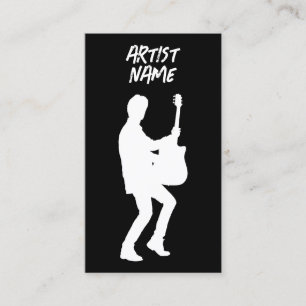 Tarjeta De Visita Músico guitarista acústico cantante masculino