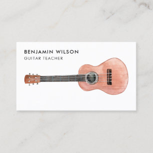 Tarjeta De Visita Músico Guitarra profesora acuarela