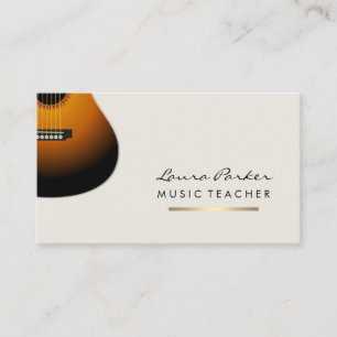 Tarjeta De Visita Músico guitarrista Gold