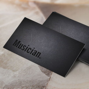 Tarjeta De Visita Músico Minimalista Black Bold