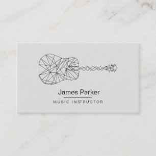 Tarjeta De Visita Músico Minimalista con logotipo de instructor de g