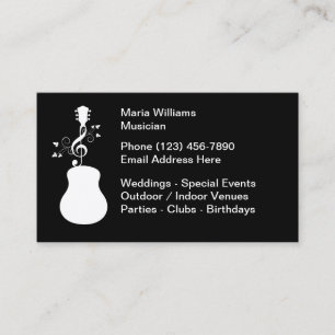Tarjeta De Visita Músico para Contratar Tema de Guitarra