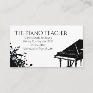 Tarjeta De Visita Músico pianista de profesor de piano