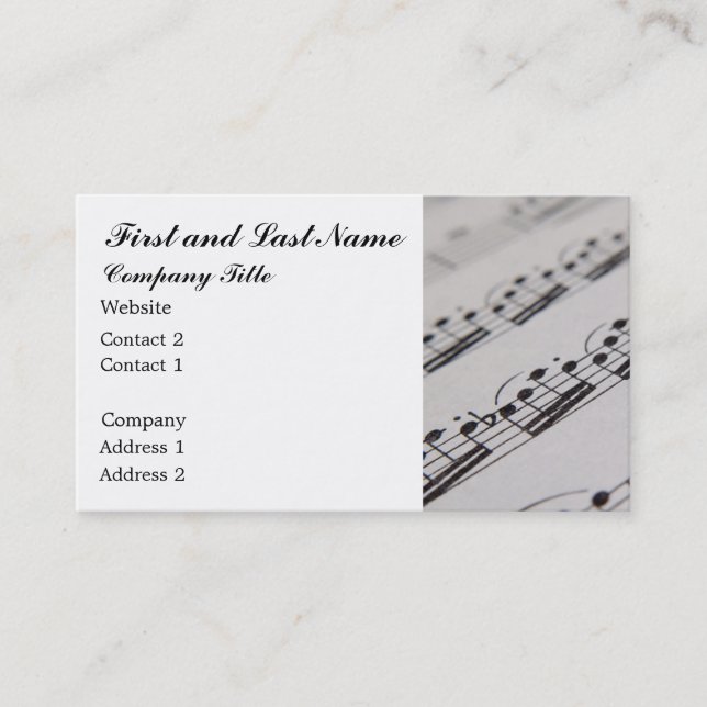 Tarjeta De Visita Músico profesional (Anverso)