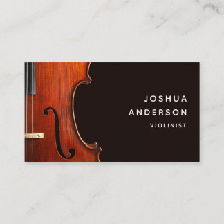 Tarjeta De Visita Músico profesional de profesor de violín simple