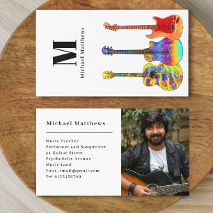 Tarjeta De Visita Músico Profesional Profesor de Música de Guitarra 