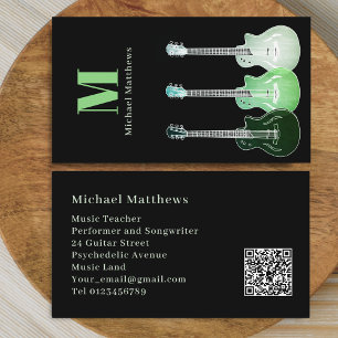 Tarjeta De Visita Músico Profesional Profesor de Música de Guitarra 