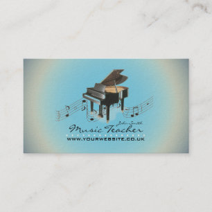 Tarjeta De Visita Músico/profesor de música (Piano 1) Blue BG