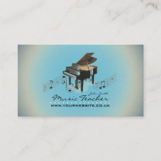 Tarjeta De Visita Músico/profesor de música (Piano 1) Blue BG