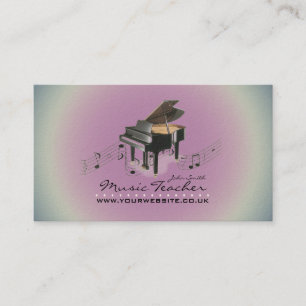 Tarjeta De Visita Músico/profesor de música (Piano 1) Lavender BG