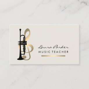Tarjeta De Visita Músico Profesor de Música Trompeta instrumento Oro