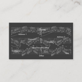 Tarjeta De Visita Músico Vintage Grey Notes Brit Guitar VII