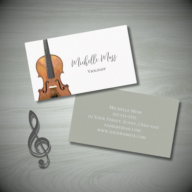 Tarjeta De Visita Músico violinista de instrumento musical (Subido por el creador)