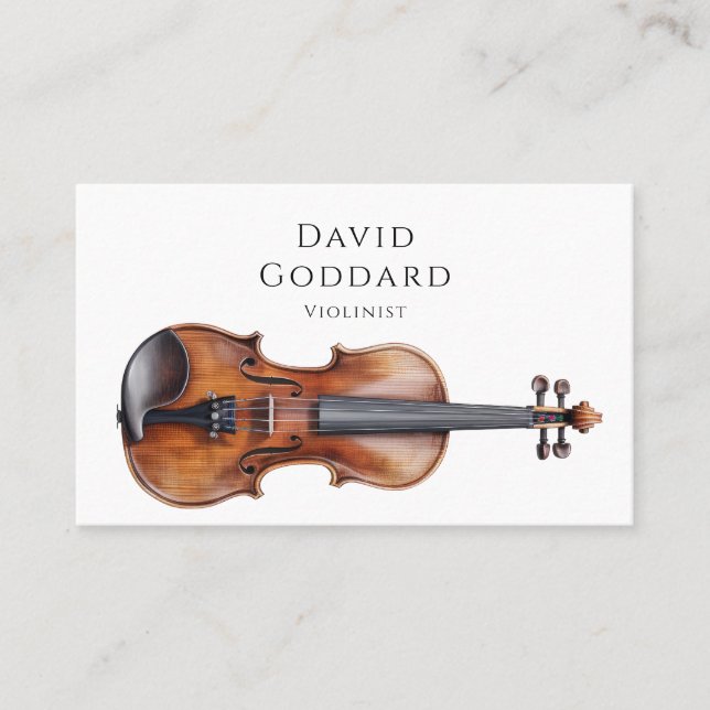 Tarjeta De Visita Músico violinista Floral Violin (Anverso)