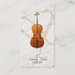 Tarjeta De Visita Músico Violonchelista Elegante
