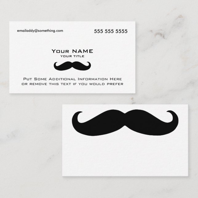 Tarjeta De Visita Mustache moderno (Anverso / Reverso)