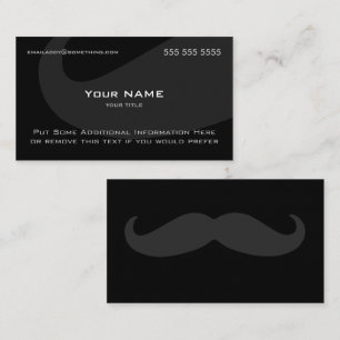 Tarjeta De Visita Mustache moderno oscuro