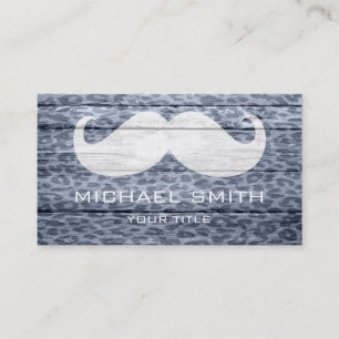 Tarjeta De Visita Mustache sobre Leopard Textura #3