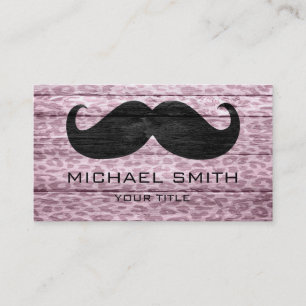 Tarjeta De Visita Mustache sobre Leopard Textura #5