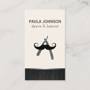 Tarjeta De Visita Mustache y Barber Blade