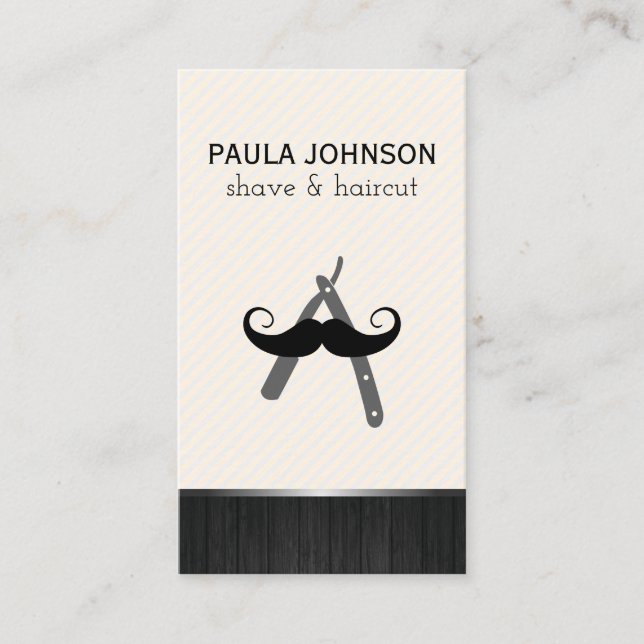 Tarjeta De Visita Mustache y Barber Blade (Anverso)