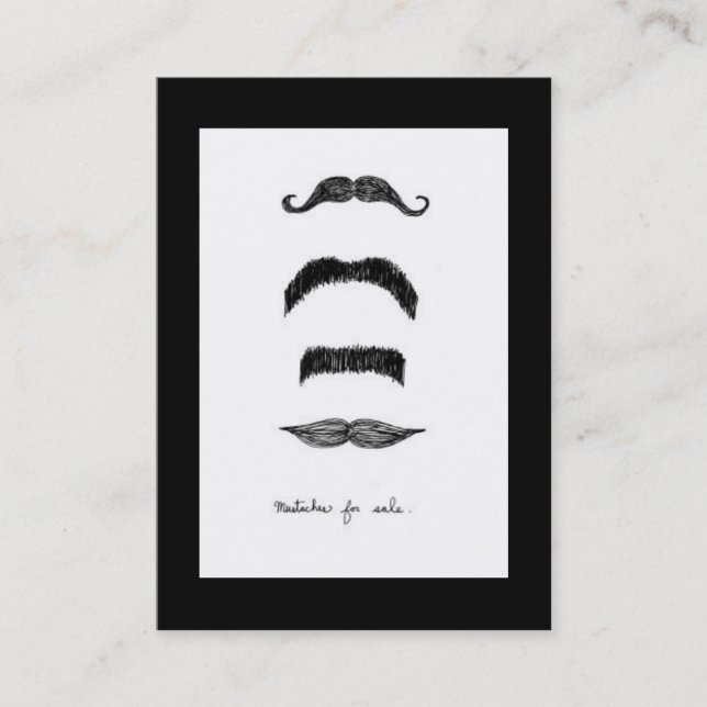Tarjeta De Visita Mustaches En Venta De Chubby Vertical (Anverso)