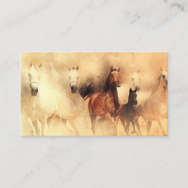 Tarjeta De Visita Mustangos de los caballos salvajes (Anverso)