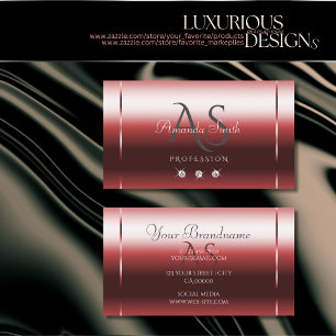 Tarjeta De Visita Muy Elegante Viento Rojo Brillante Diamantes Inici