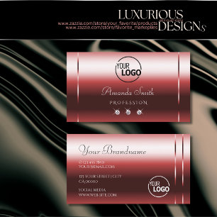 Tarjeta De Visita Muy elegante Wine Red Shimmery Diamonds añadir log