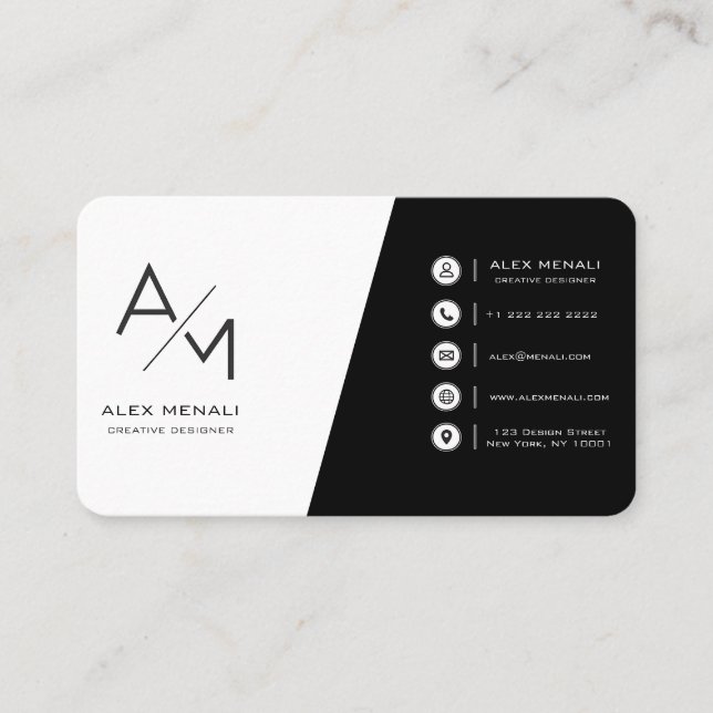Tarjeta De Visita muy simple minimalista  (Anverso)