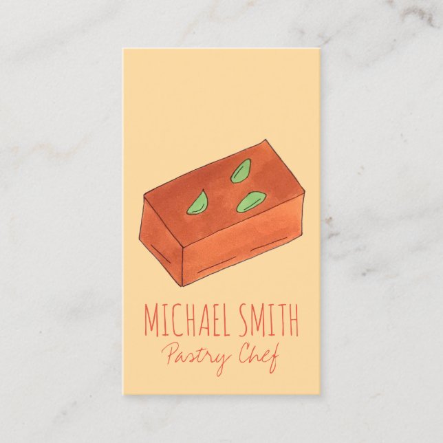 Tarjeta De Visita Mysore Pak Indian Sweery Bakery Pastry Chef (Anverso)