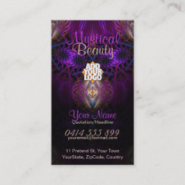 Tarjeta de visita Mystal Fractal Art Purple Gold
