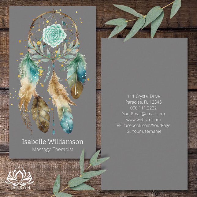 Tarjeta De Visita Mystic Dreamcatcher Yoga espiritual metafísico (Subido por el creador)