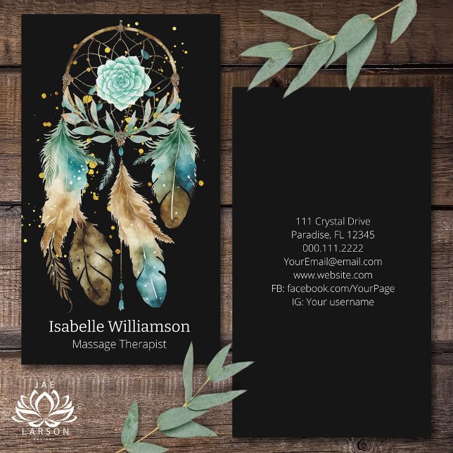 Tarjeta De Visita Mystic Dreamcatcher Yoga espiritual metafísico (Subido por el creador)