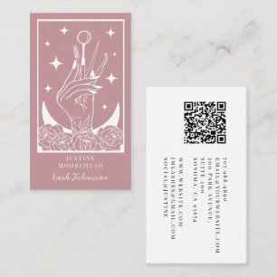 Tarjeta De Visita Mystic Rose Tarot Artista de Pestañas