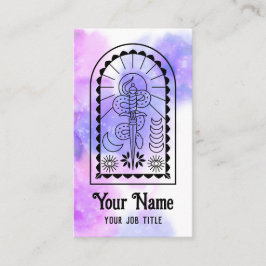Tarjeta De Visita Mystic Snake Sword Moon Spiritual Witchy