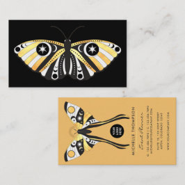 Tarjeta de visita Mystical Celestial Gold Moths
