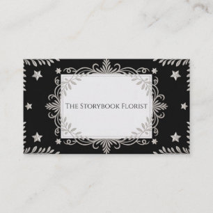 Tarjeta De Visita Mystical Celestial Vine Silver y Black