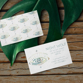 Tarjeta De Visita Mystical Ojo Magico Boho Coloroso Pastel Arcoiris