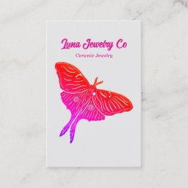 Tarjeta De Visita Mystical Pink Luna Moth Jewelry Pin Business Card