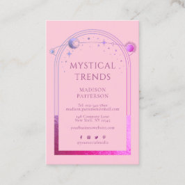 Tarjeta De Visita Mystical Pink Purple Sun Moon Astronomy Space