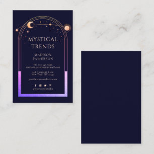 Tarjeta De Visita Mystical Rainbow Blue Sun Moon Astronomy Space