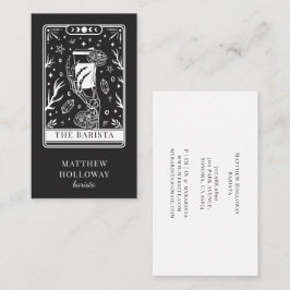 Tarjeta De Visita Mystical Tarot Charcoal Gray Barista