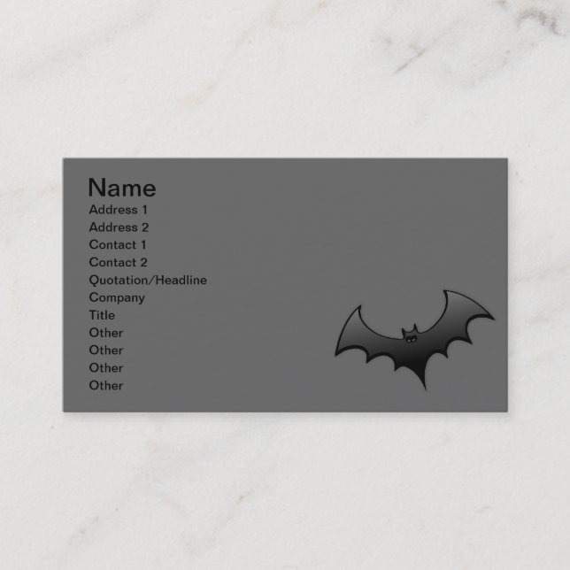Tarjeta De Visita n_H_6_Vector_Clipart Black bat noche gris oscura (Anverso)