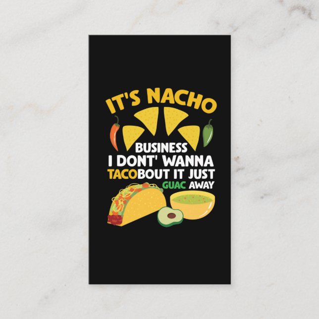Tarjeta De Visita Nacho Taco Guacamole come rápido Cinco de Mayo (Anverso)