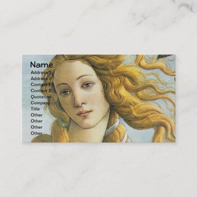 Tarjeta De Visita Nacimiento de Botticelli de Bella Artes del Renaci (Anverso)