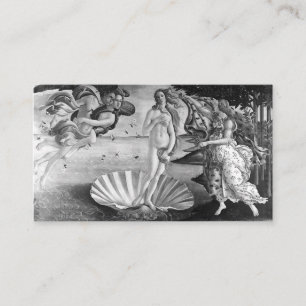 Tarjeta De Visita Nacimiento De Venus - Botticelli - Negro Y Blanco