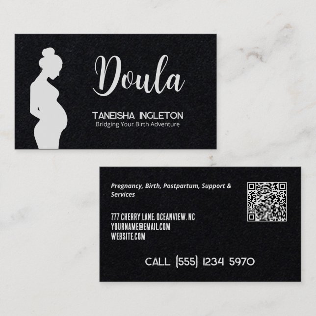 Tarjeta De Visita Nacimiento y postparto Doula Personalizado QR (Anverso / Reverso)